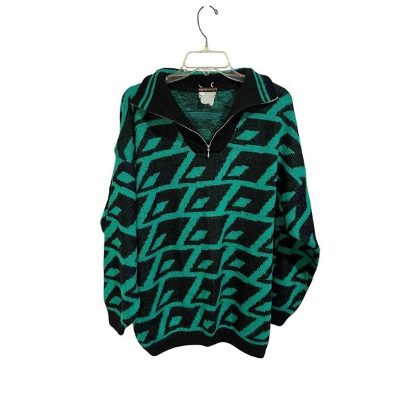 Vintage Sprit Sport Women's Large Abstract Print Sweater 80s Theme Oversized - Picture 6 of 6